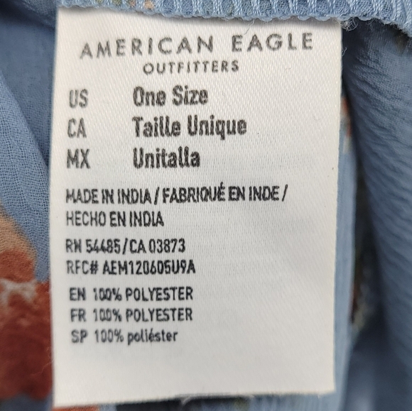 Bathing Suit Cover Up American Eagle Floral Print Chiffon Swim Kimono Blue - Picture 14 of 15